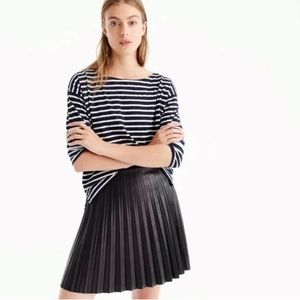 NWT J.Crew Black Pleated Pleather Vegan Leather Skirt
